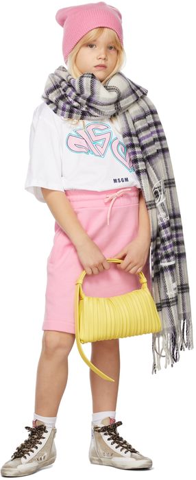 MSGM Kids Kids Pink Block Logo Skirt