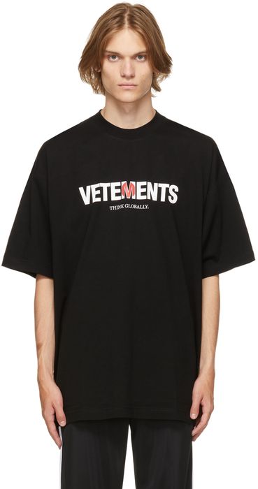 VETEMENTS Black Jersey Japan Logo T-Shirt