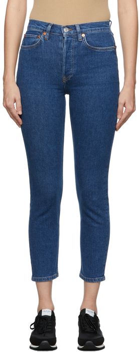 Re/Done Blue High Rise Loose Jeans