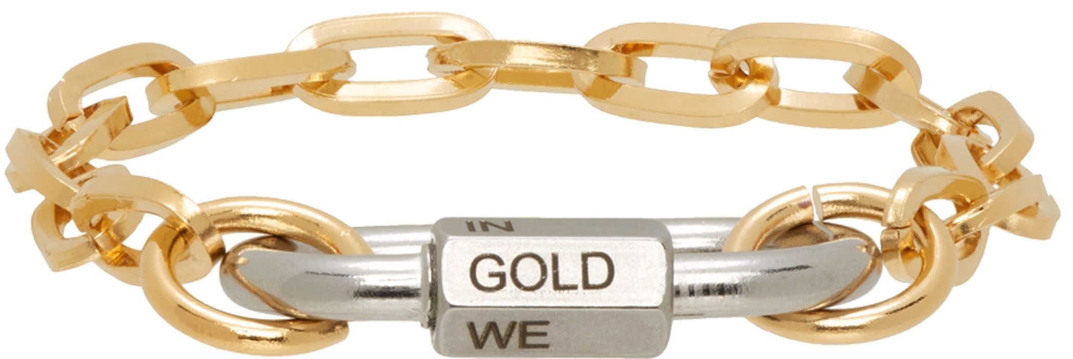 IN GOLD WE TRUST PARIS Silver & Gold Steel Link Bracelet
