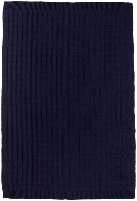 Jil Sander SSENSE Exclusive Navy Chunky Mouline Textured Blanket