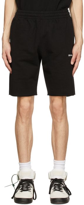 Off-White Black Wave Diag Sweat Shorts