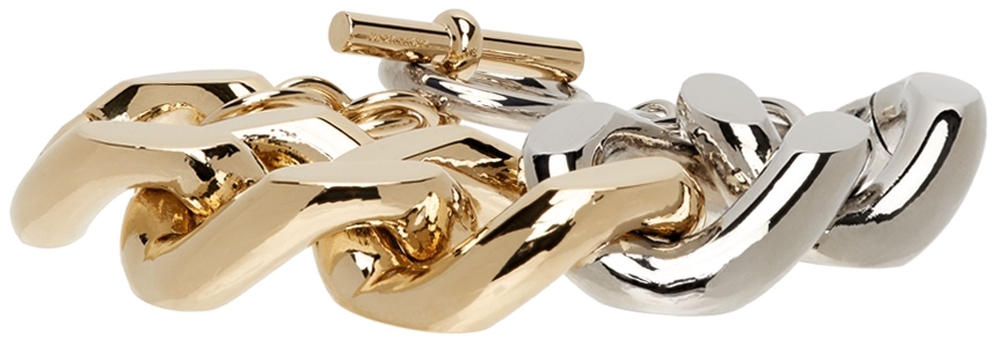 JW Anderson Silver & Gold Oversized Chain Bracelet
