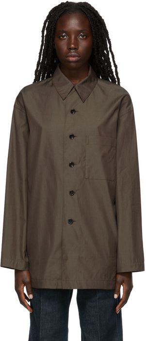 Lemaire Brown Cotton Pyjama Shirt