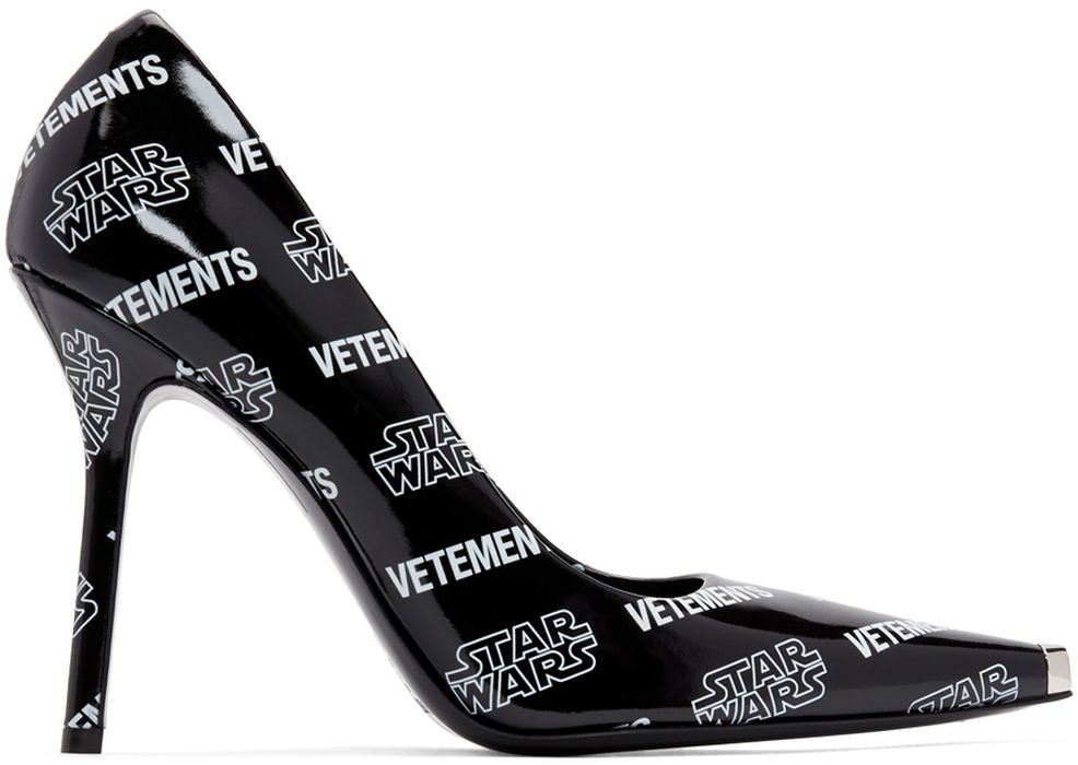 VETEMENTS Black & White STAR WARS Edition All Over Logo Heels