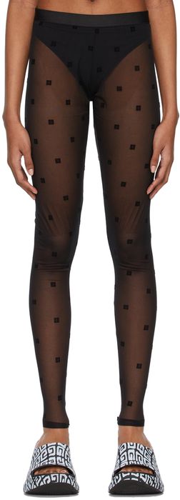 Givenchy Black Transparent 4G Leggings