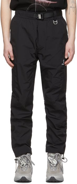 C2H4 Black 'My Own Private Planet' Paneled Track Trousers