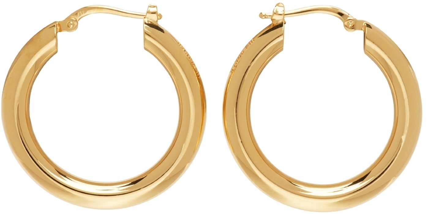 Jil Sander Gold Classic Hoop Earrings