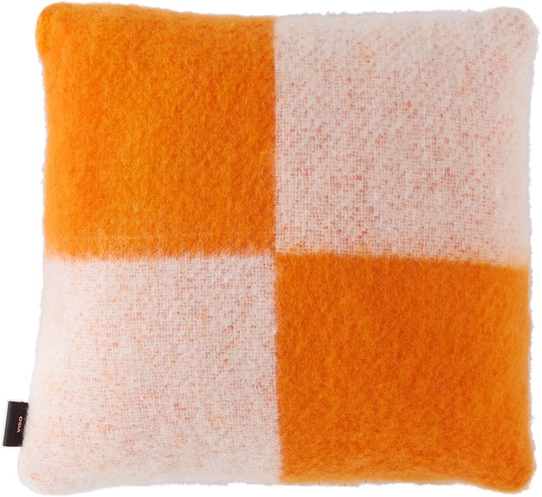 Viso Project SSENSE Exclusive Orange & White Mohair V161 Pillow