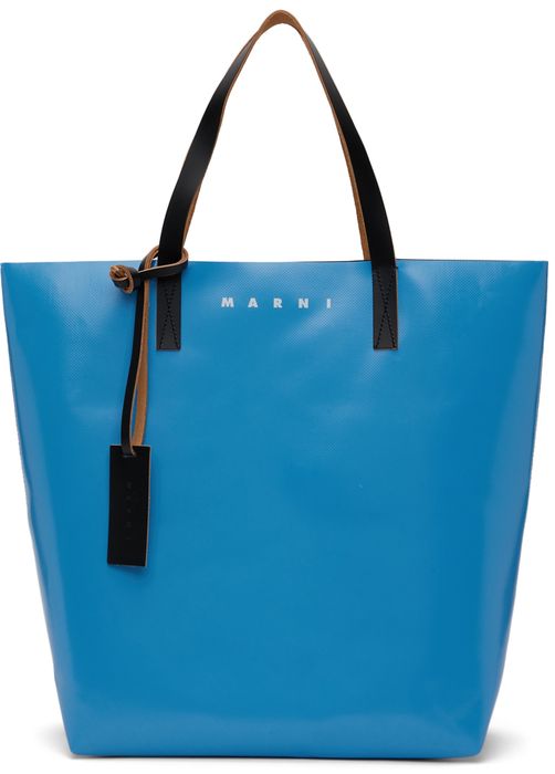 Marni Blue & Brown PVC Shopping Tote