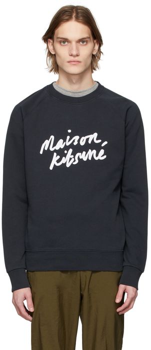 Maison Kitsuné Black Handwriting Clean Sweatshirt