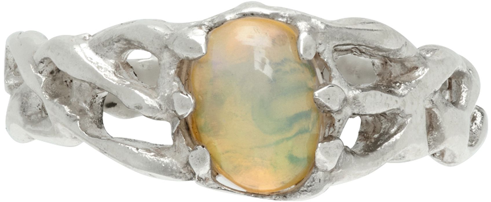 MGN SSENSE Exclusive Silver Opal Gladria Ring