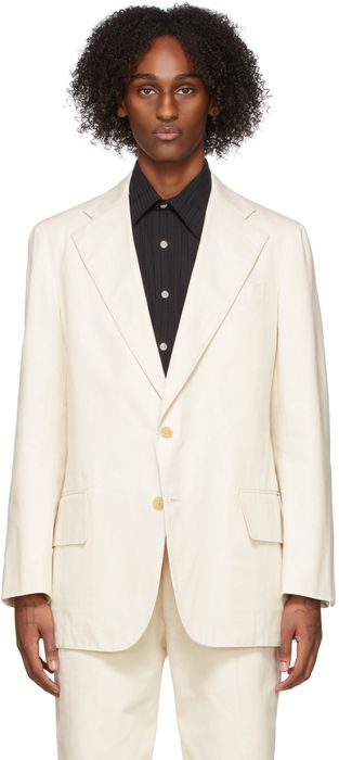 Factor's Off-White Canvas Single Breasted Jacket