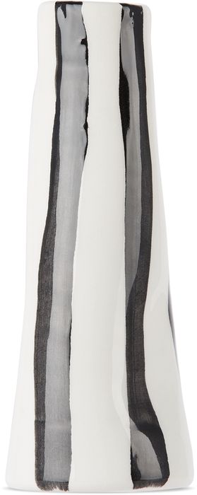 Rhea Kalo Black & White Medium Squiggly Stem Vase