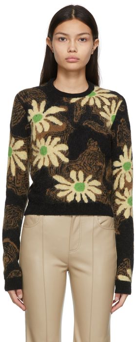 Nanushka Black Eloise Floral Sweater