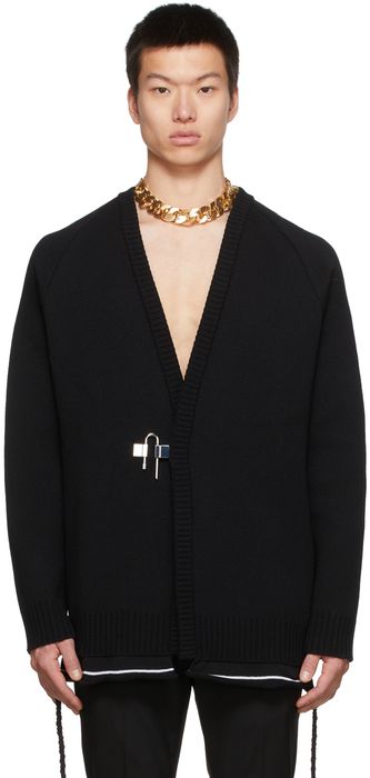 Givenchy Black Wool Padlock Cardigan