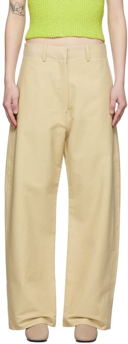 Arch The Beige Wide Leg Trousers