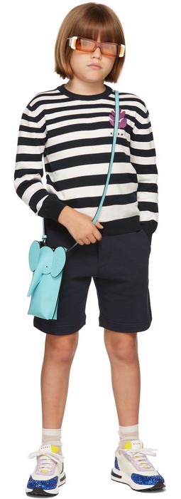 Marni Kids Navy & White Striped Sweater