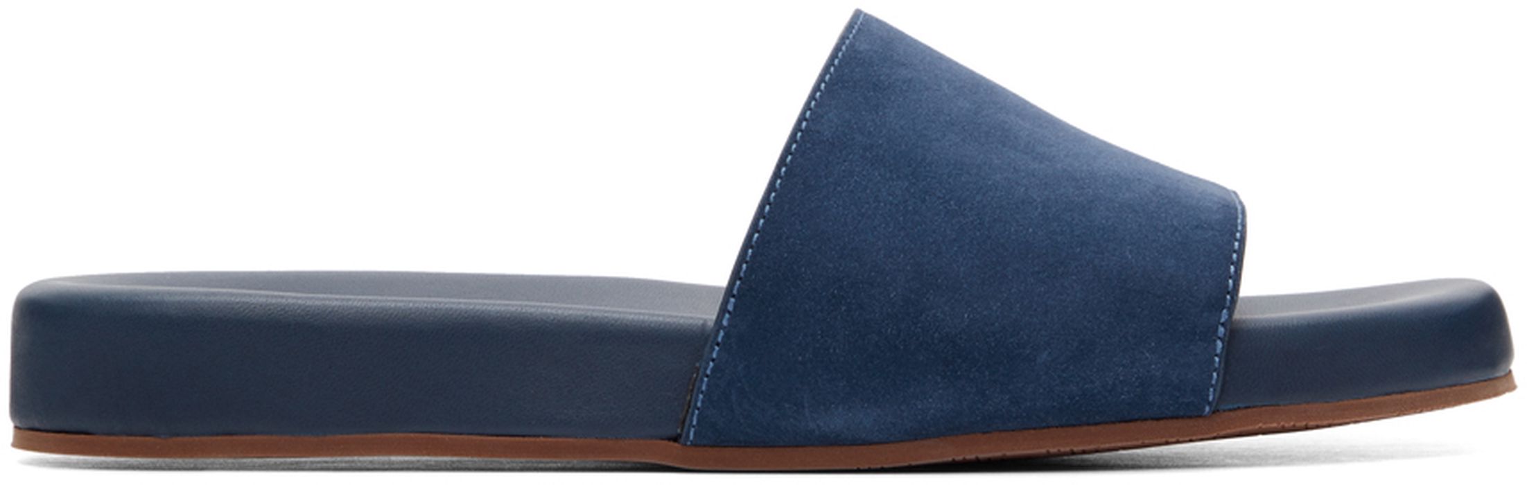 Loro Piana Blue Sea-Slide Walk Sandals