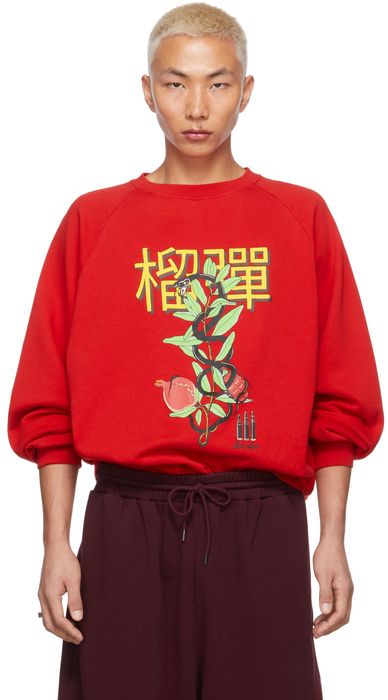 LU'U DAN SSENSE Exclusive Red Twisted Snake Sweatshirt