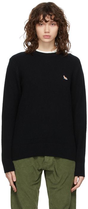 Maison Kitsuné Black Cosy Fox Patch Sweater