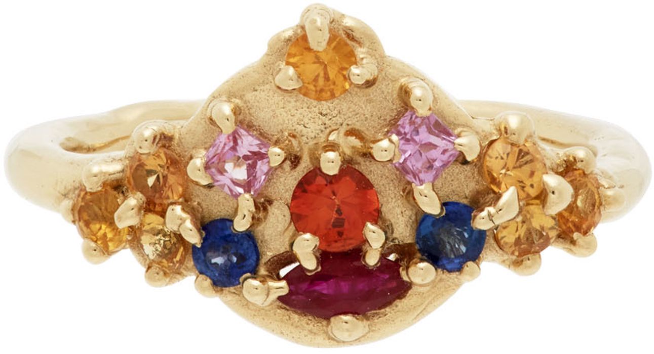 Alexandre Bergeron SSENSE Exclusive Gold & Multicolor Petit Clown Ring