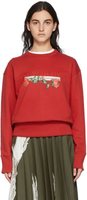 Givenchy Red Roses Embroidery Sweatshirt
