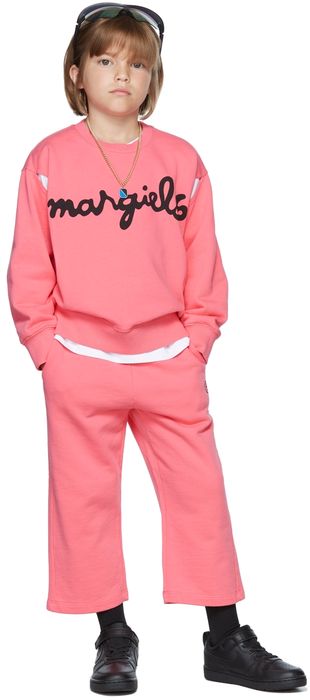 MM6 Maison Margiela Kids Pink 'Margiela' Sweatshirt