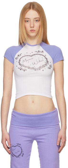 Maisie Wilen SSENSE Exclusive White & Purple Slinky T-Shirt