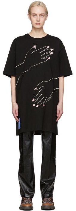 MCQ Black Oversized Handsy T-Shirt