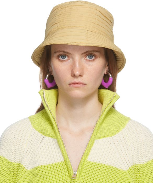 Sunnei Yellow Quilted Bucket Hat