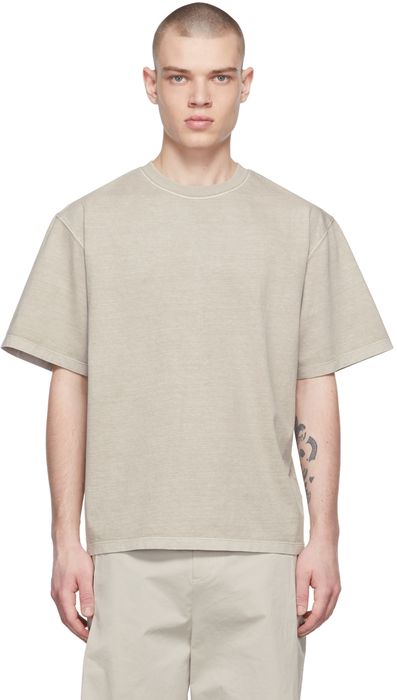 AMOMENTO Taupe Garment Dyed T-Shirt
