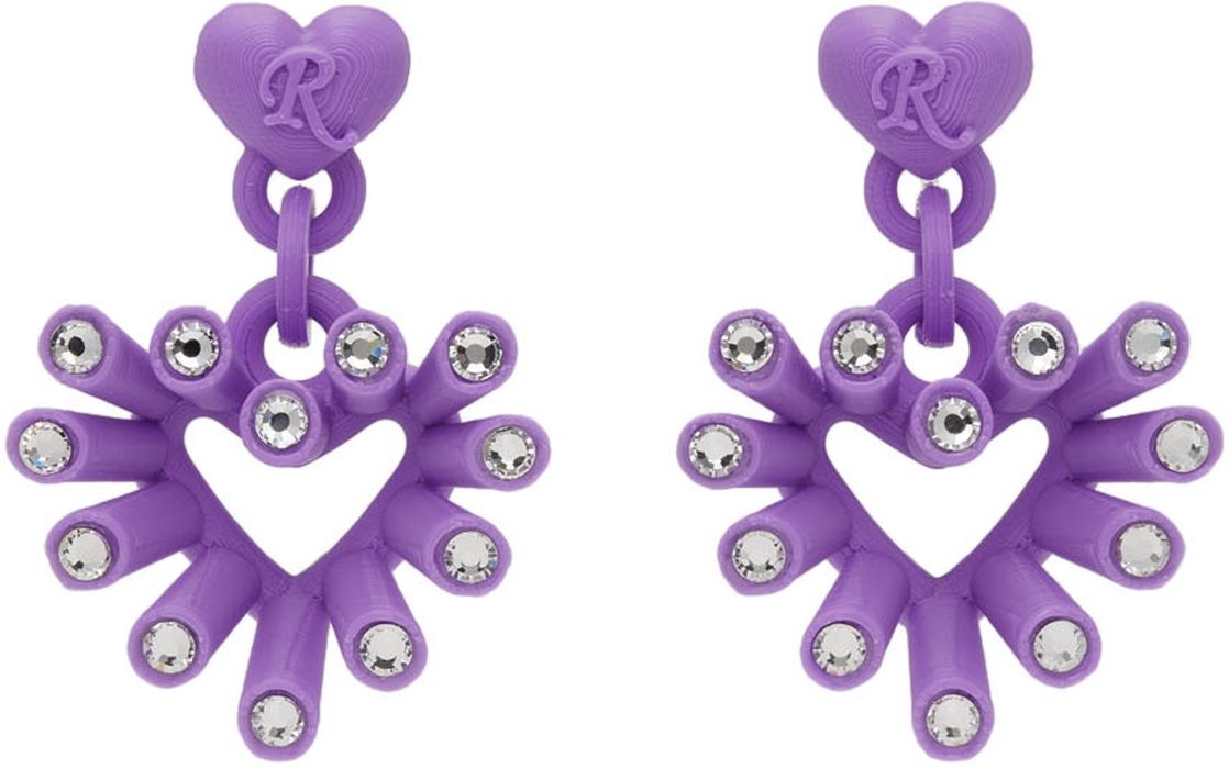 Roussey SSENSE Exclusive Purple 3D-Printed Luv Earrings