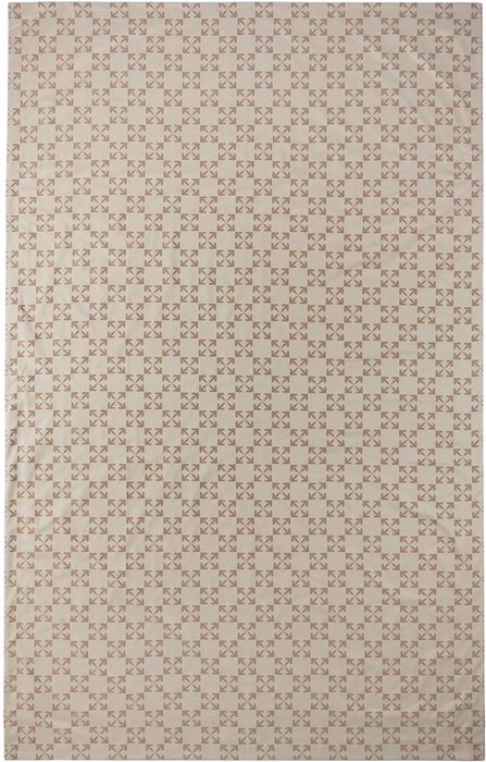 Off-White Beige & Taupe Arrow Pattern Tablecloth