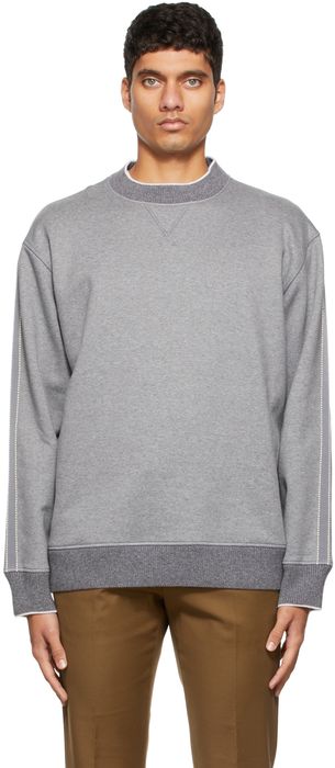 Agnona Grey Cotton Fleece Crewneck Sweatshirt