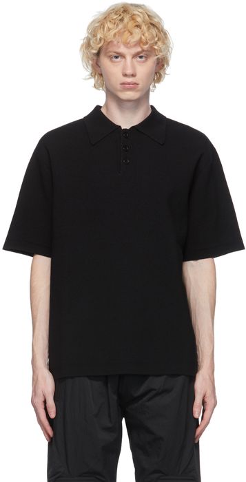System Black Wool Polo