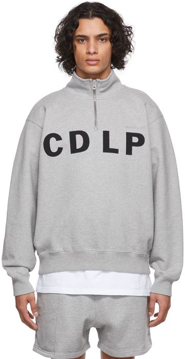 CDLP Grey Heavy Terry Half-Zip Sweater