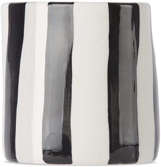 Rhea Kalo Black & White Stripes Large Candle