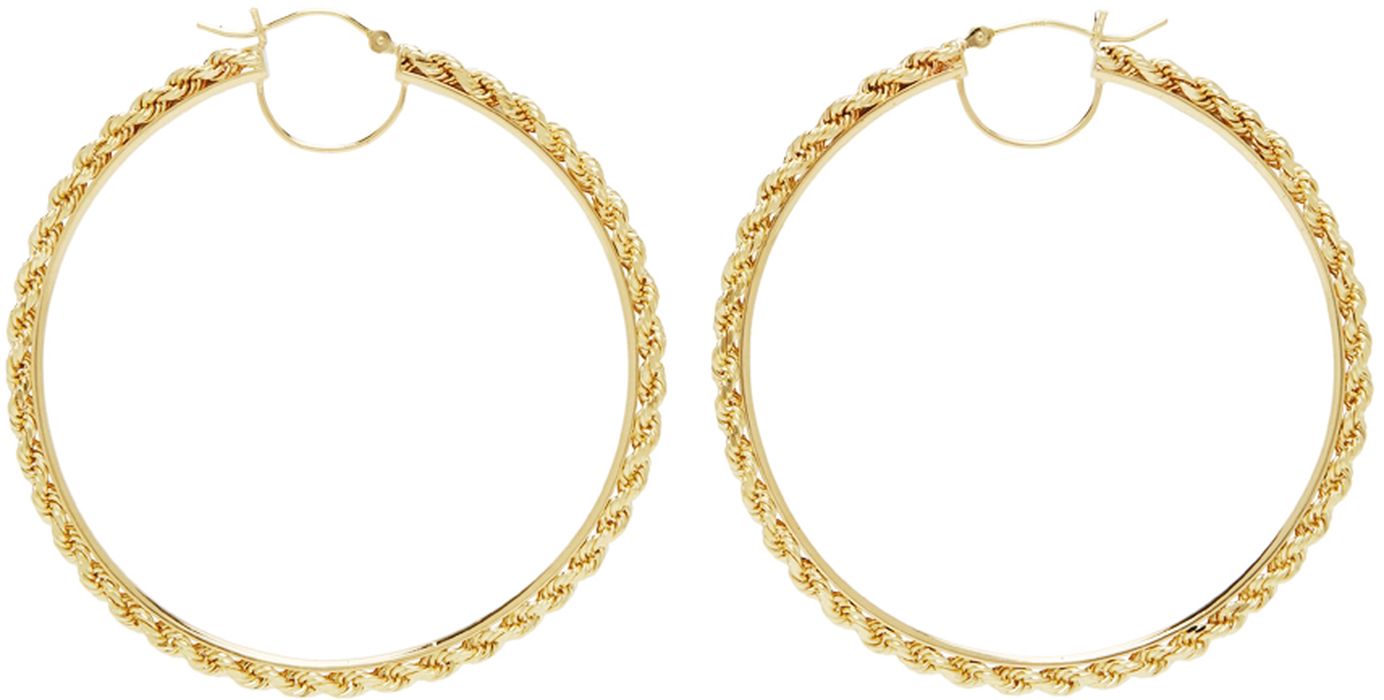 Established Gold Rope Trim Hoop Earrings