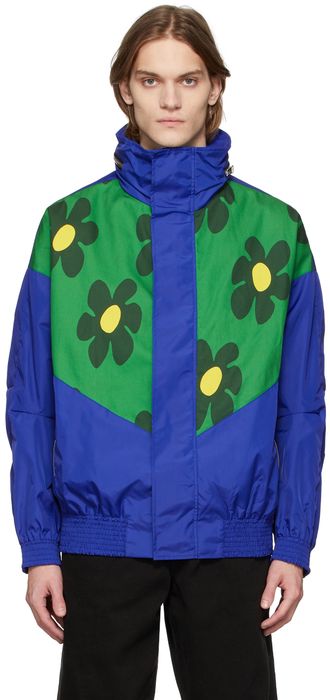 JW Anderson Blue & Green Flower Insert Track Jacket