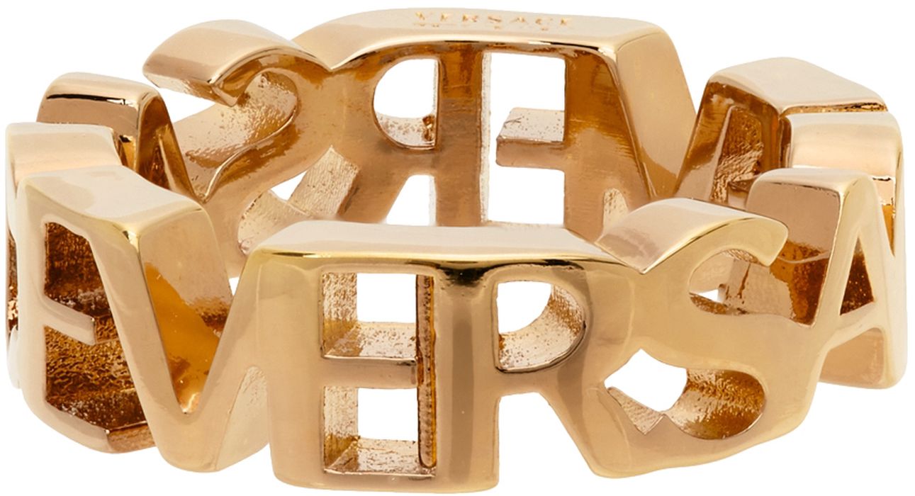 Versace Gold Logo Ring
