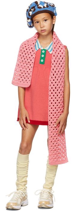 Ligne Noire Kids Pink Virgin Wool Sleeveless Little Dress
