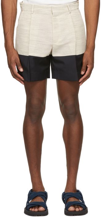 Botter Beige & Navy Crêpe Incrustated Shorts
