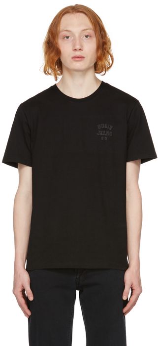 Nudie Jeans Black Roy Logo T-Shirt