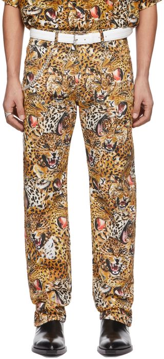 LU'U DAN SSENSE Exclusive Beige Leopard Collage Jeans
