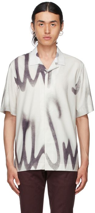 Paul Smith White & Grey Spray Short Sleeve Shirt