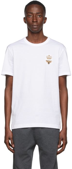 Dolce & Gabbana White Embroidery T-Shirt