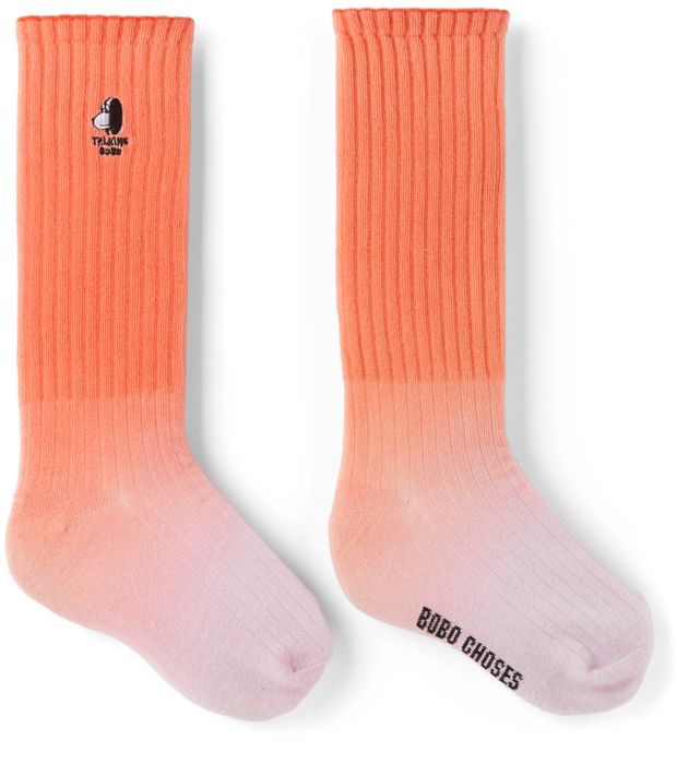 Bobo Choses Kids Pink Tie-Dye Doggie Short Socks