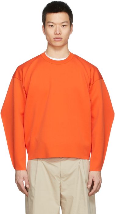 rito structure Orange Oversized Round Neck Sweatshirt