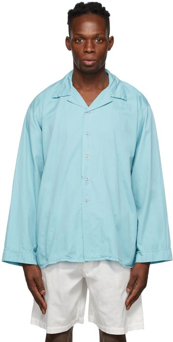Cleverly Laundry Blue Long Sleeve Pyjama Shirt